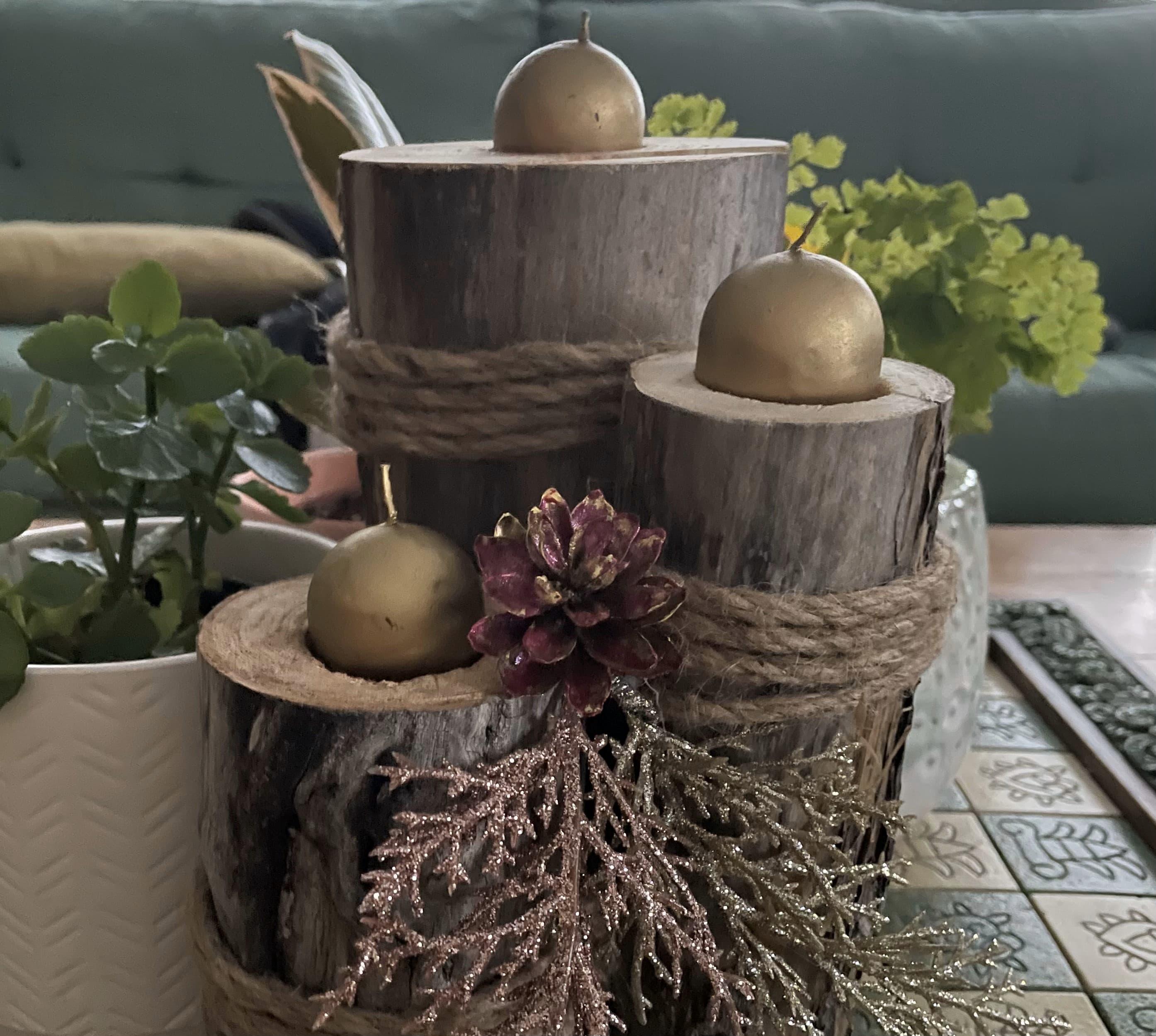 Christmas candle holders