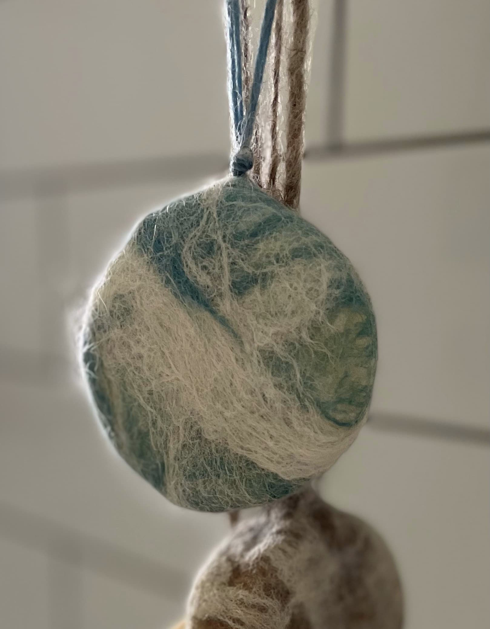 Felted soap on a roap